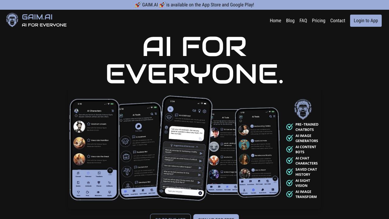 GAIM.AI Desktop App 网站截图