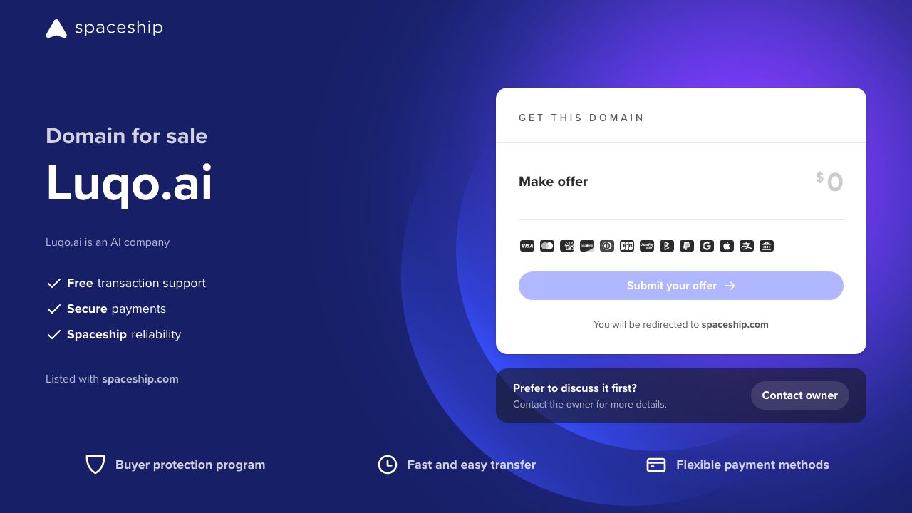Luqo AI website screenshot