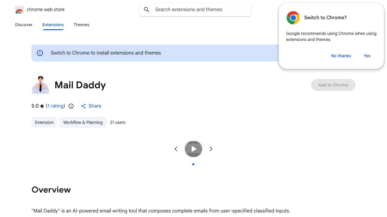 Mail Daddy website screenshot