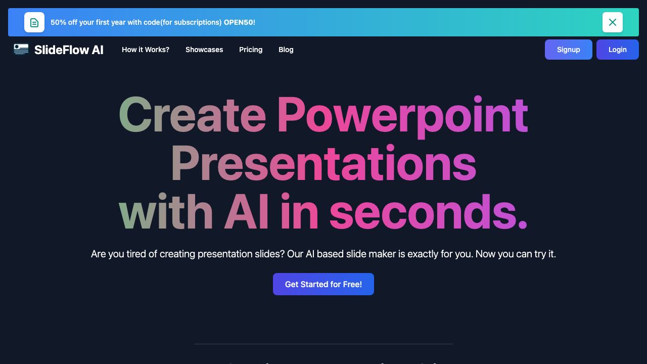 Slideflow AI 网站截图