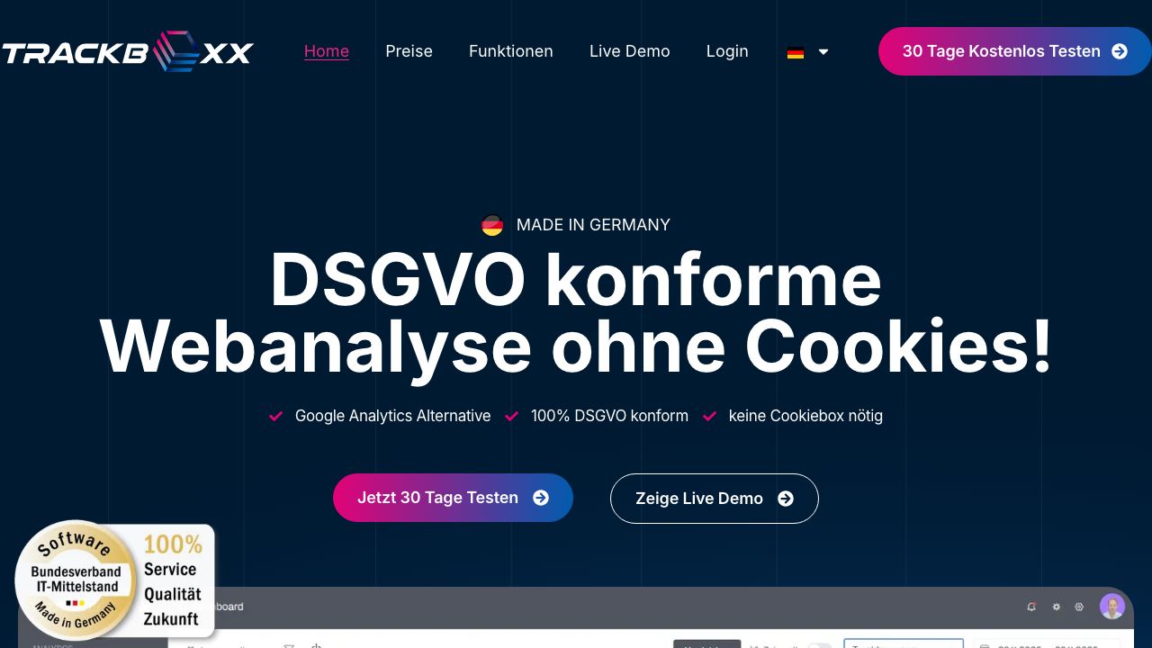 Trackboxx website screenshot