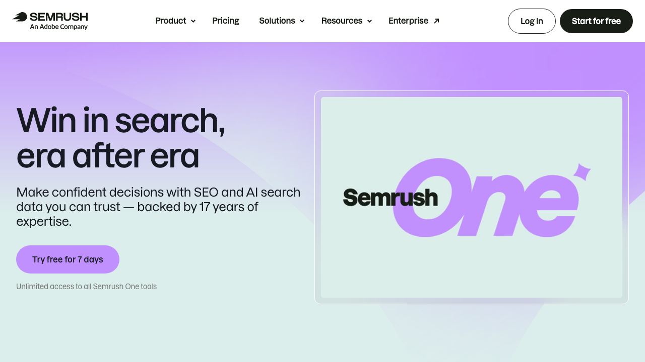 Semrush One 网站截图