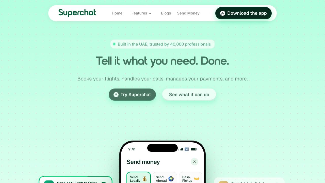 SuperChat website screenshot