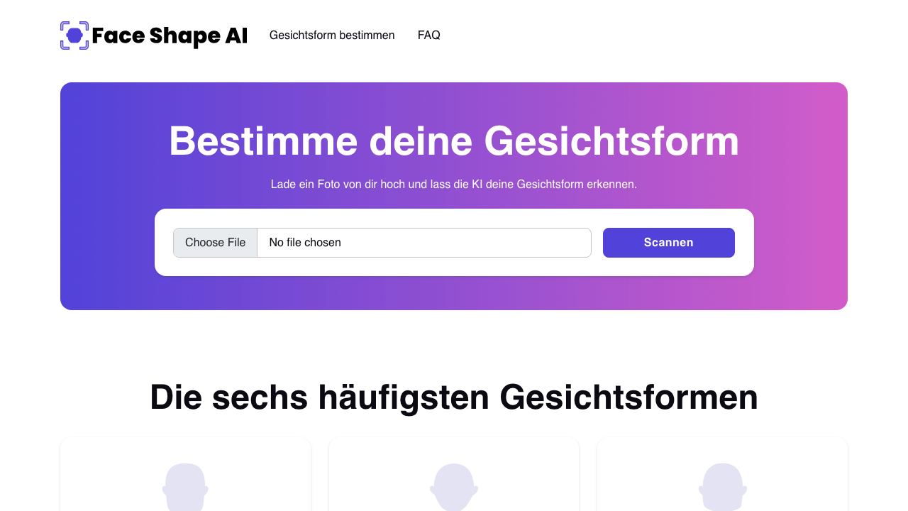 Face Shape AI 网站截图