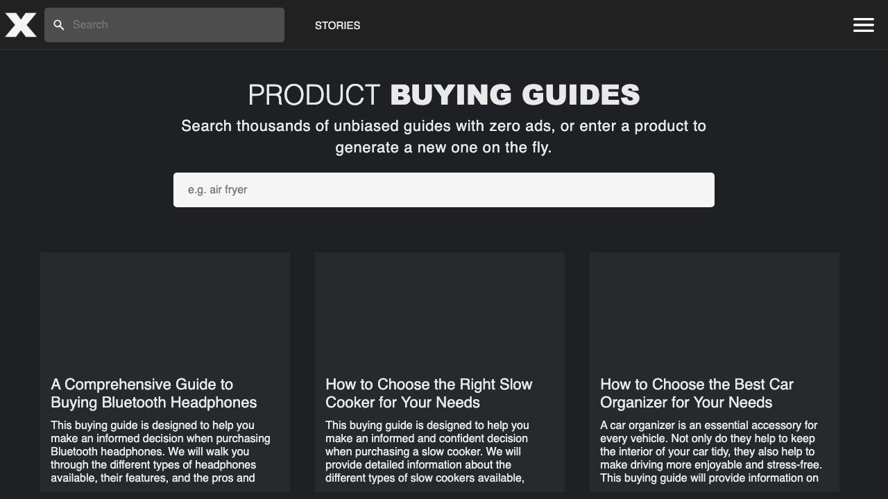 Product Buying Guides 网站截图