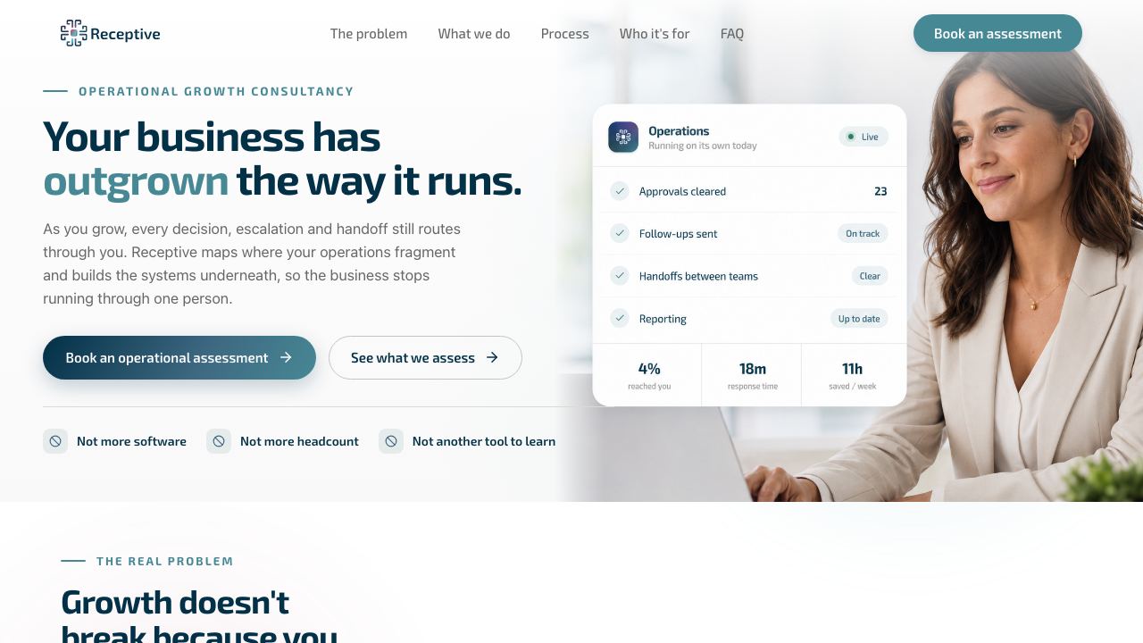 Receptive AI website screenshot
