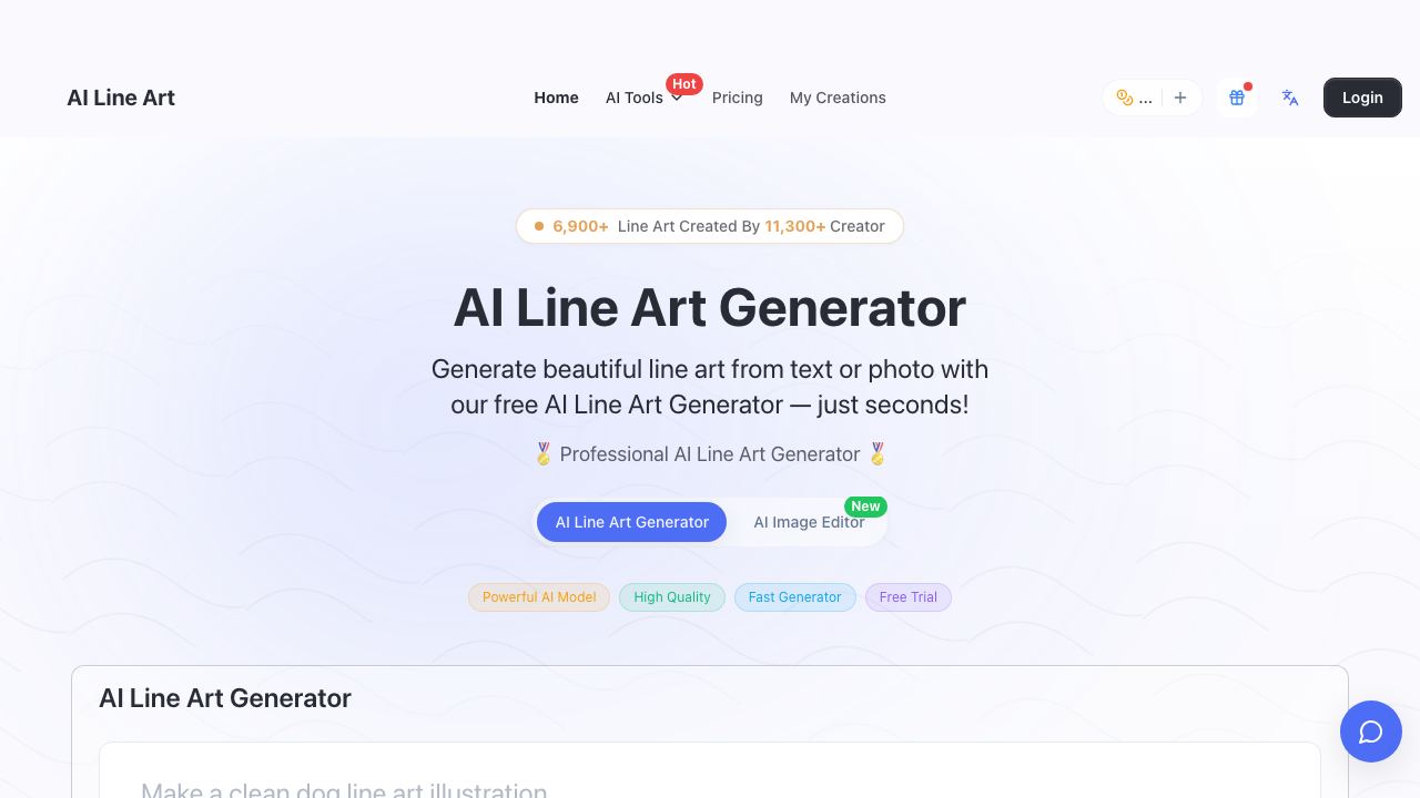 AI Line Art website screenshot