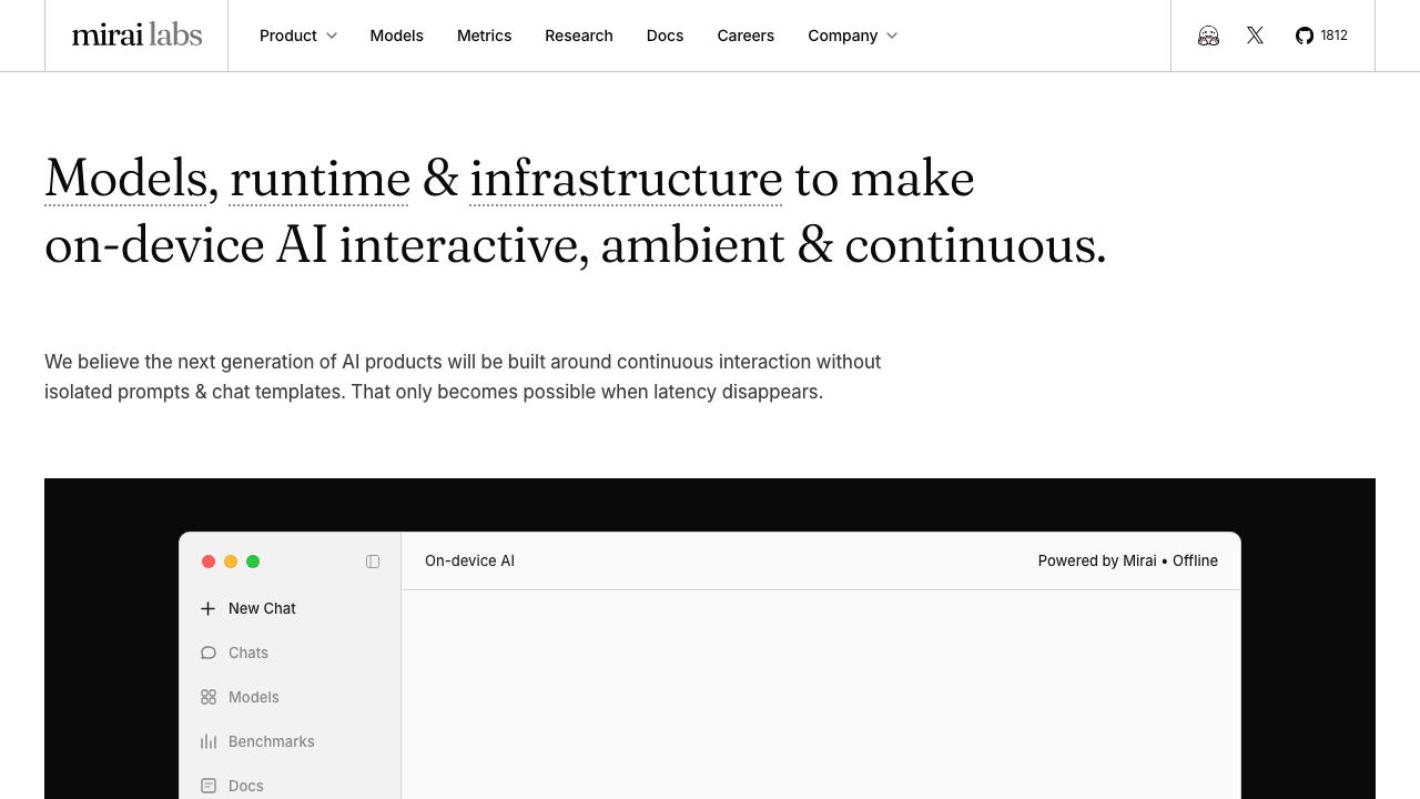 Mirai website screenshot