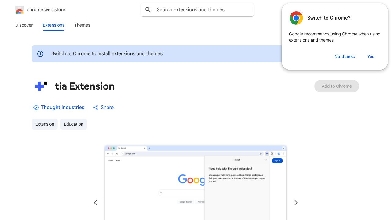 tia Extension 网站截图
