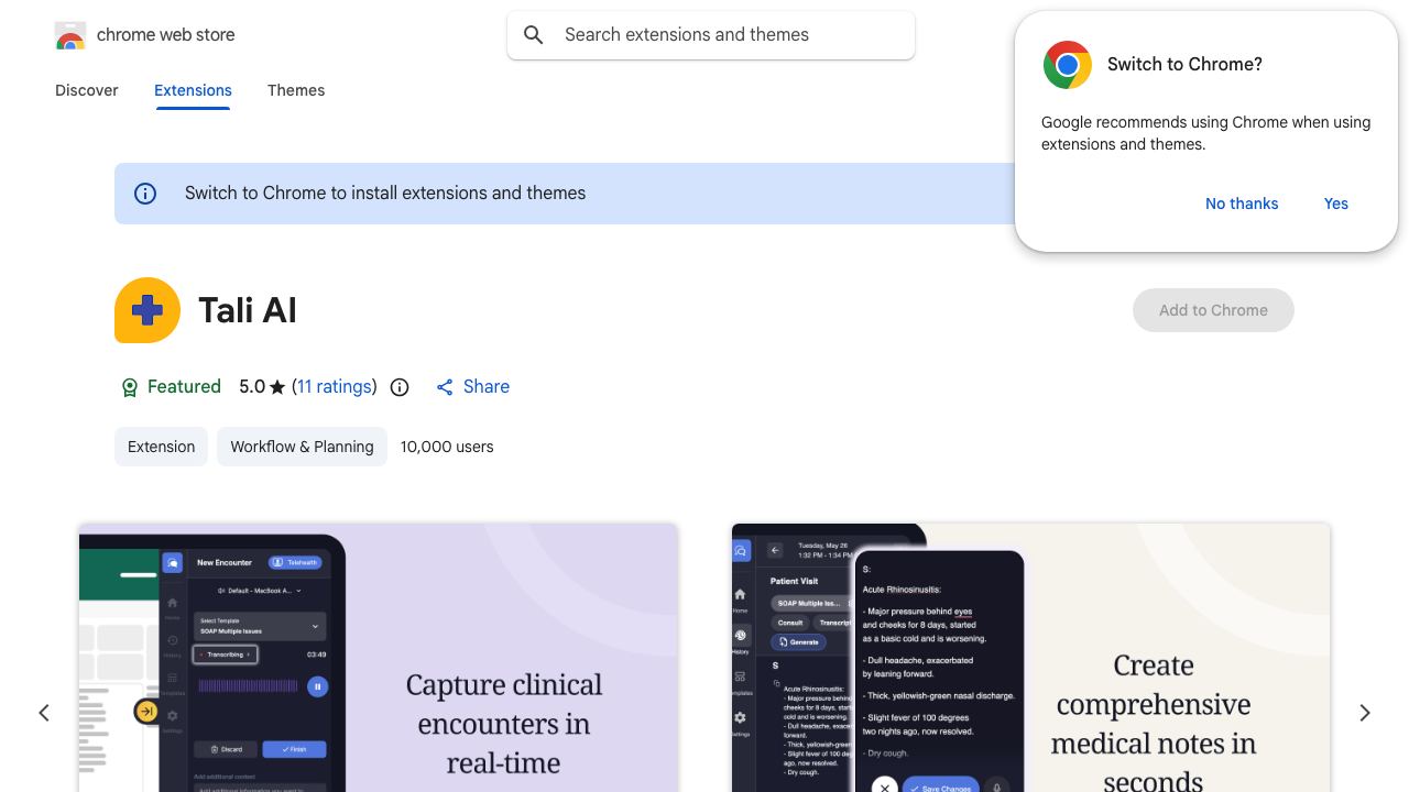 Tali AI 网站截图