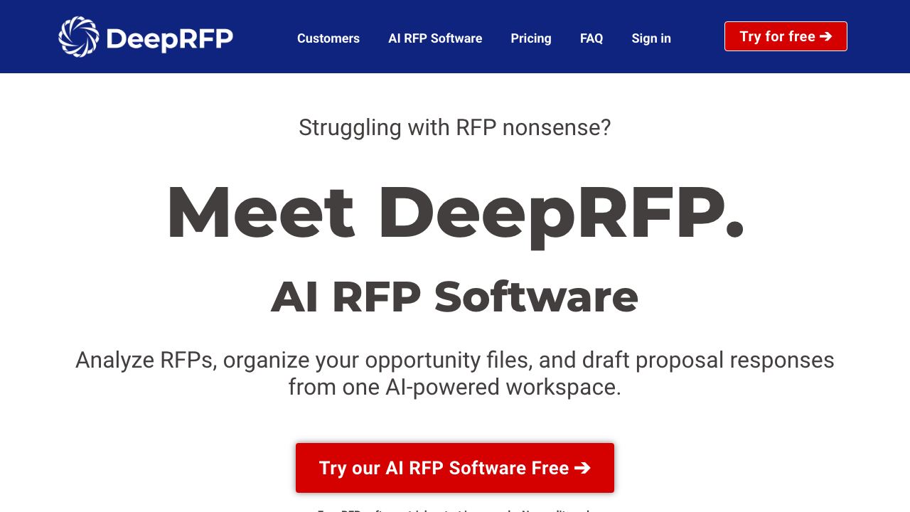 DeepRFP 网站截图