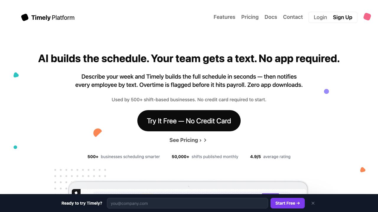 Timely Platform 网站截图