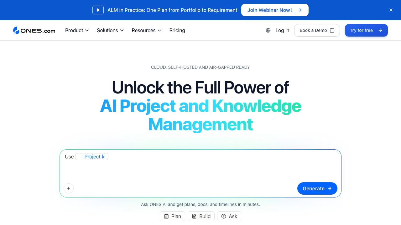 ONES.com website screenshot