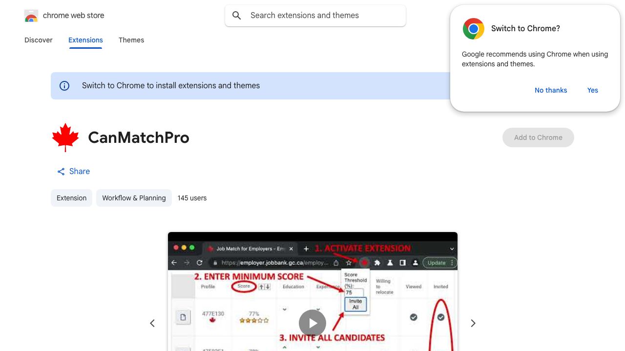CanMatchPro 网站截图