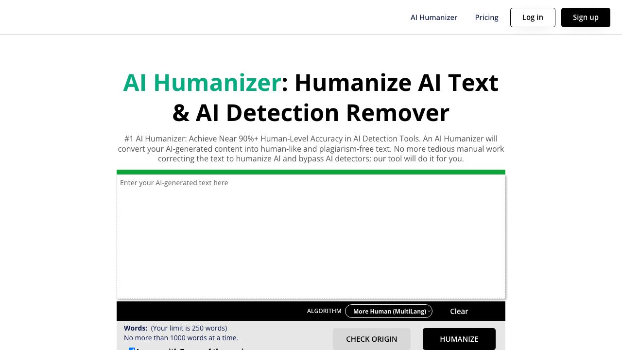 AI Humanizer 网站截图