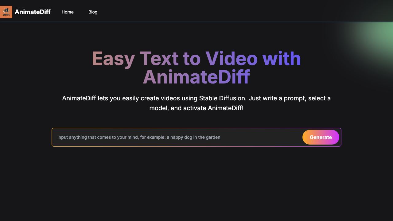 Animatediff Web Online 网站截图