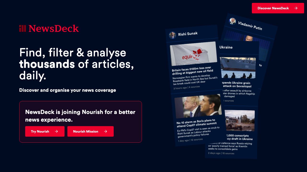 NewsDeck (from OneSub) 网站截图