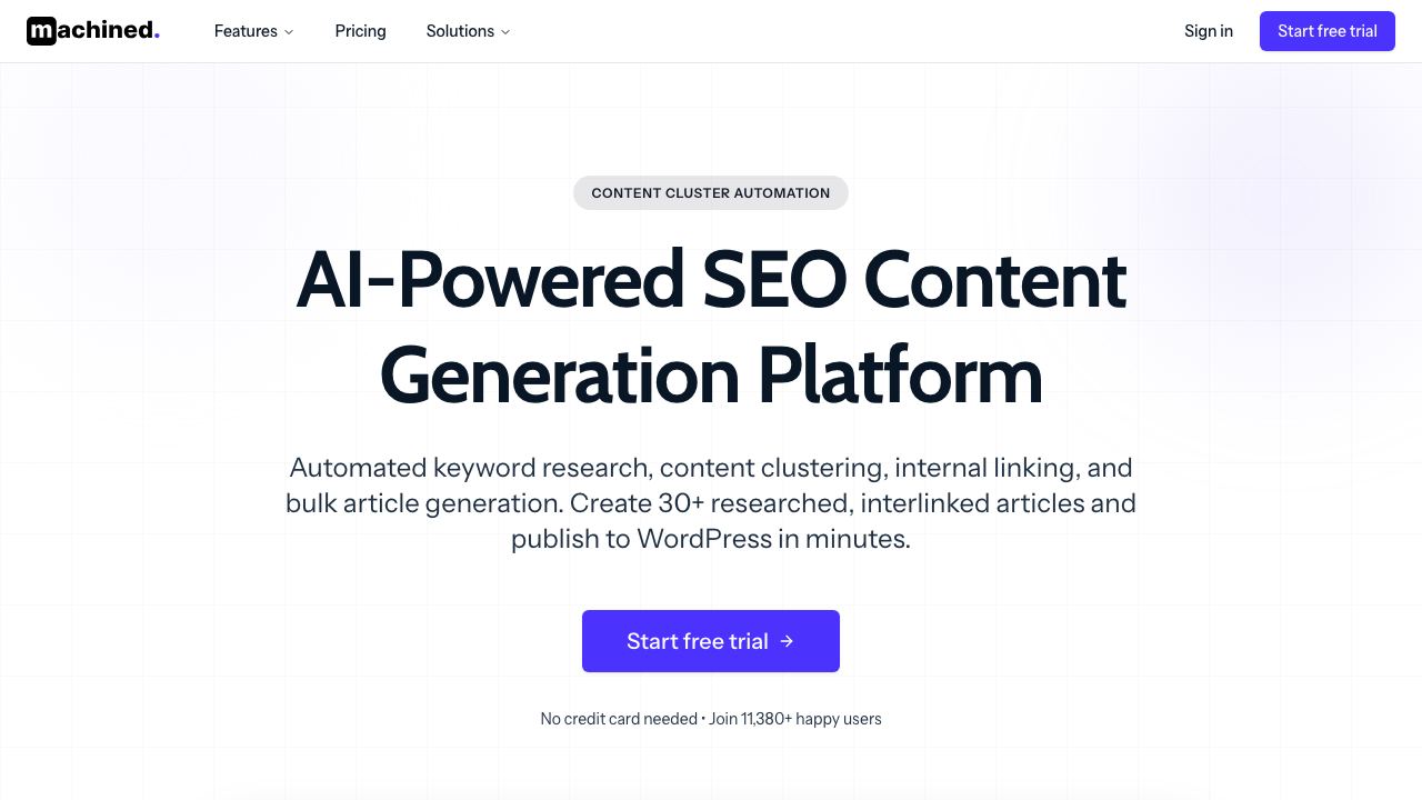 Machined.ai website screenshot