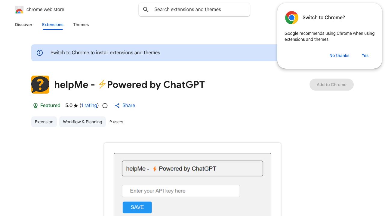 helpMe - ⚡Powered by ChatGPT 网站截图