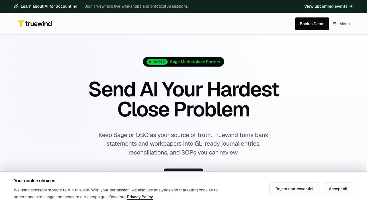 Truewind website screenshot