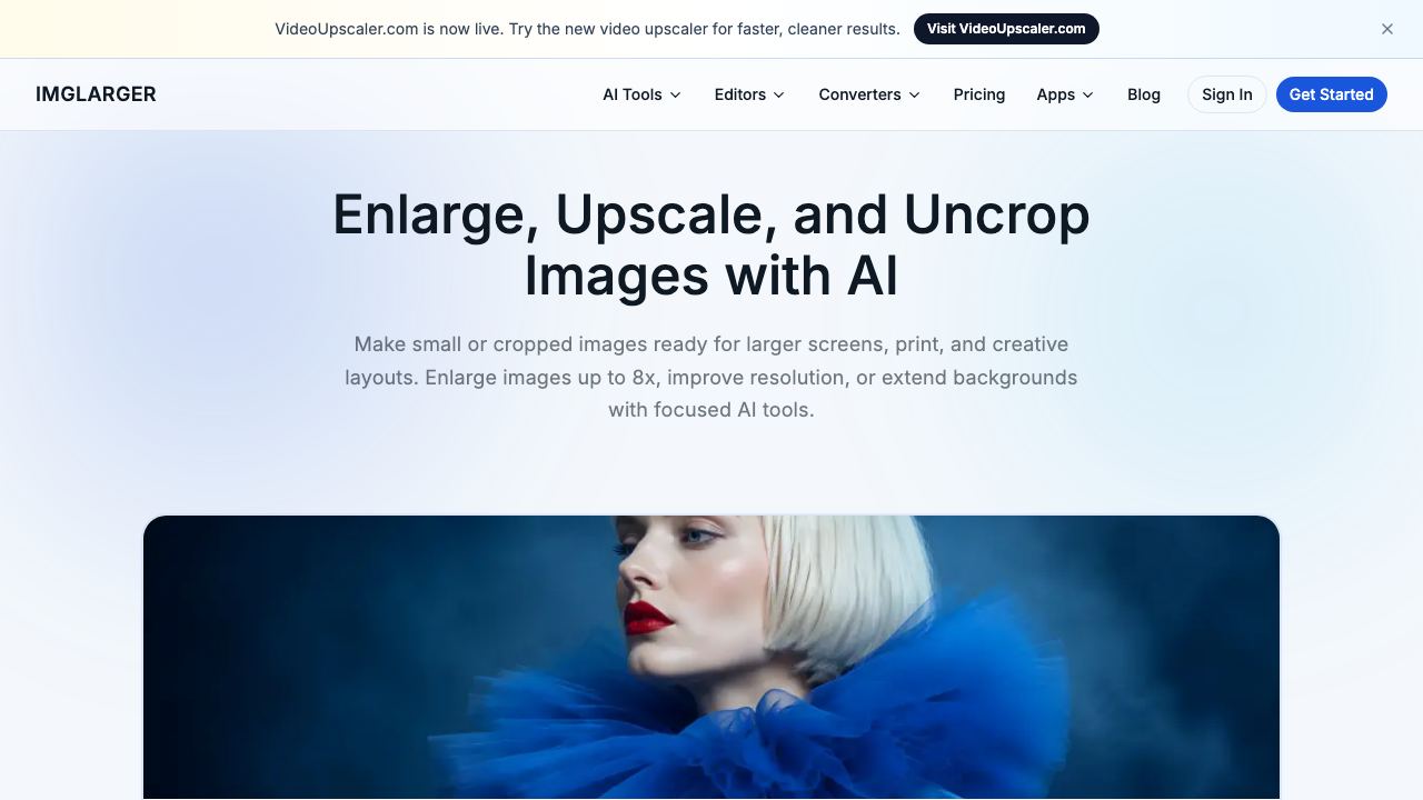 AI Image Enlarger 网站截图
