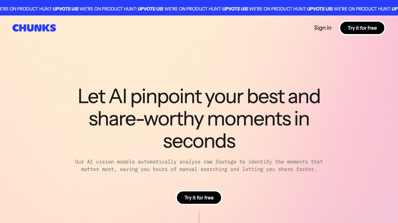 Chunks website screenshot