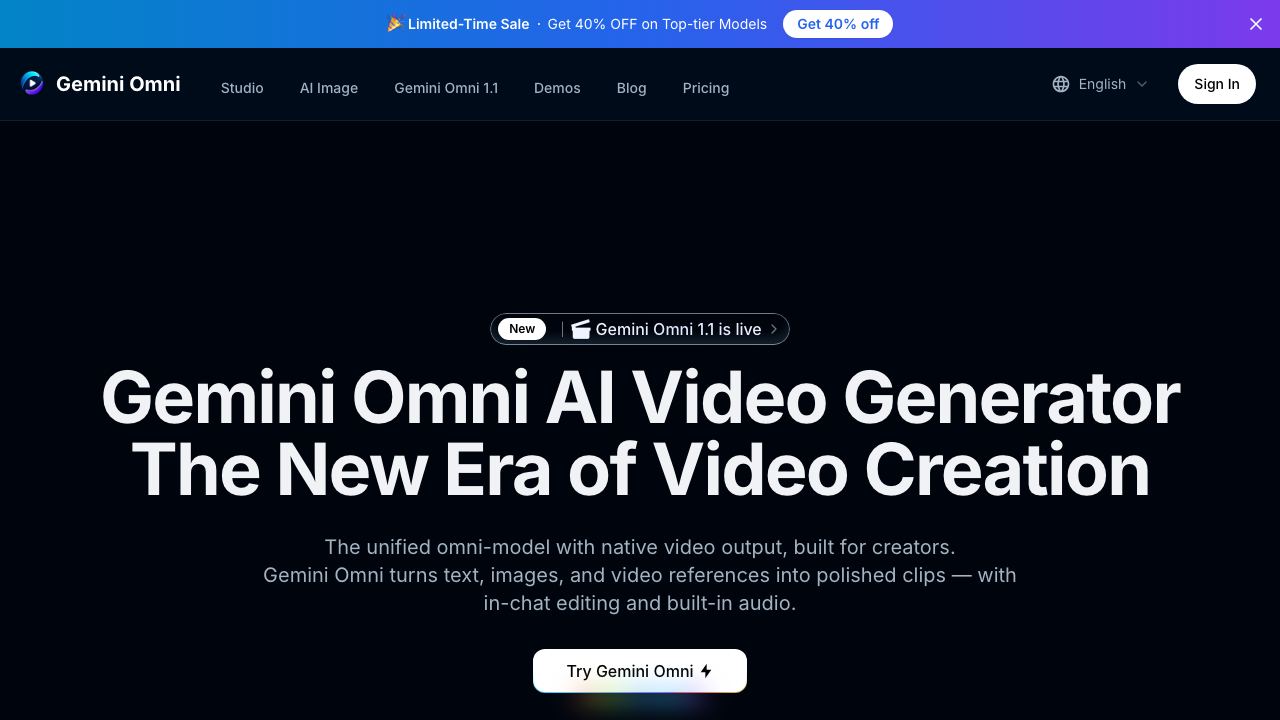 Gemini Omni AI Video Generator 网站截图