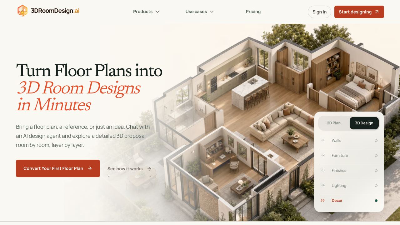 3D Room Design 网站截图