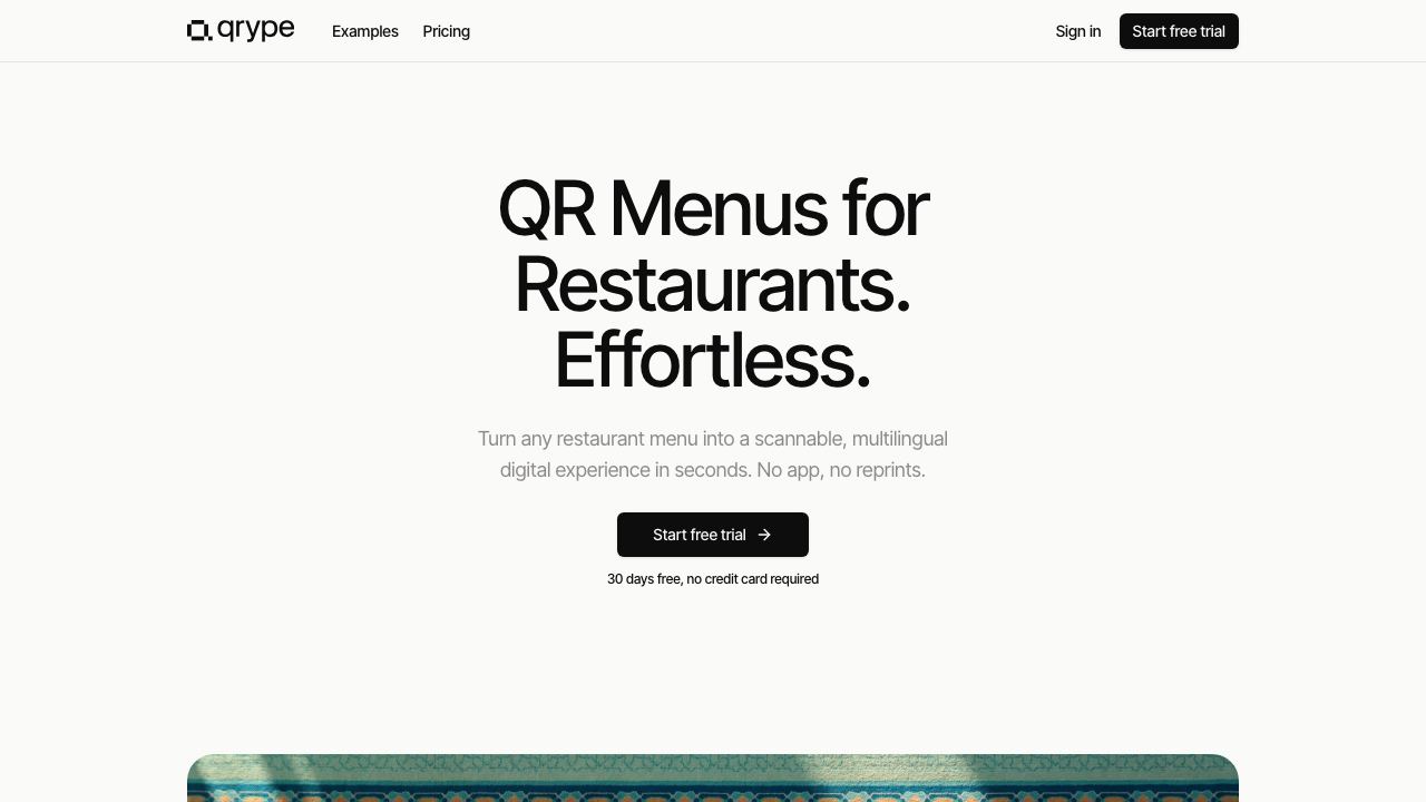 Qrype website screenshot