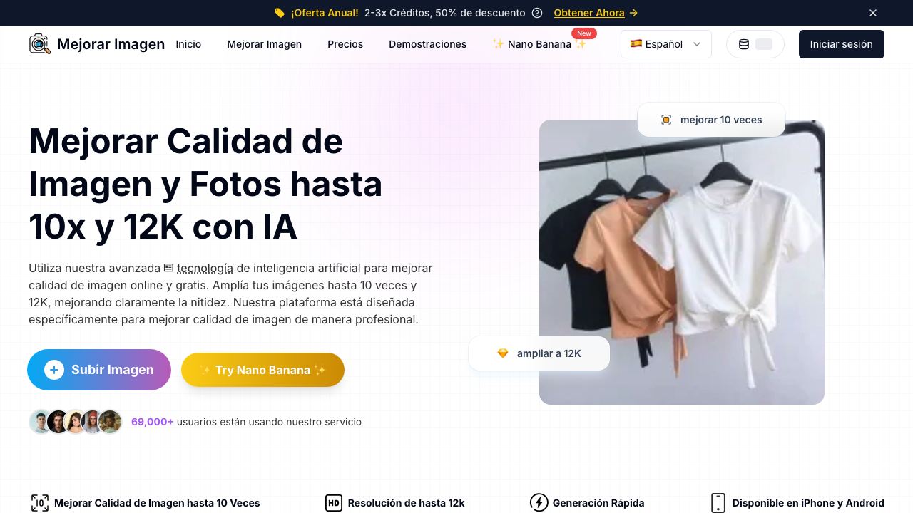 Mejorar Imagen 网站截图