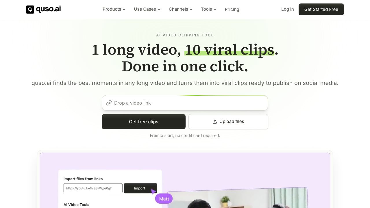 Vidyo.ai 网站截图