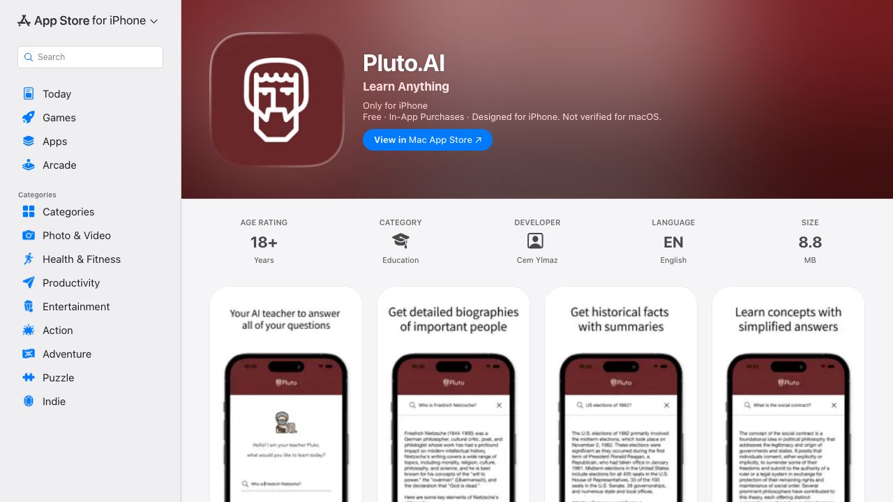 Pluto.AI 网站截图