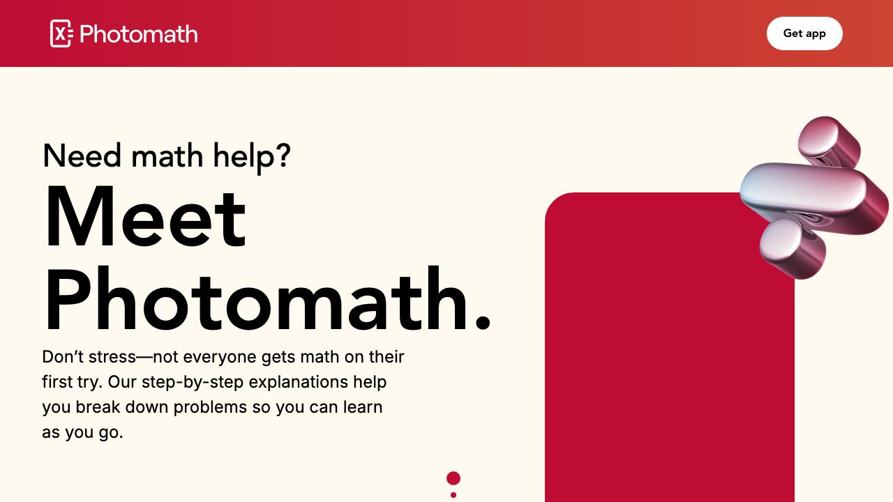 Photomath 网站截图