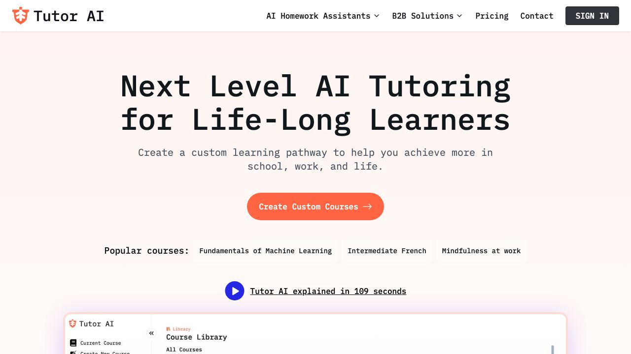 TutorAI 网站截图