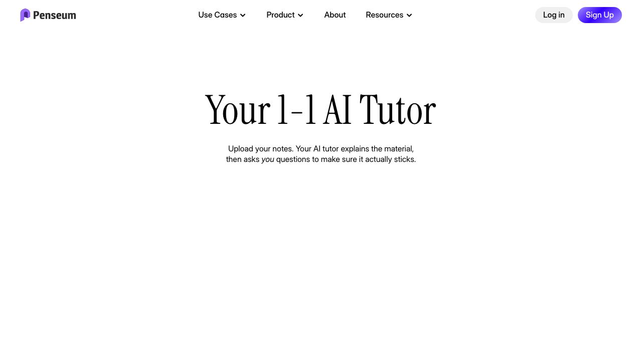 Penseum website screenshot