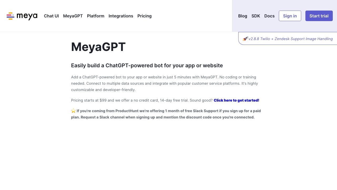 MeyaGPT 网站截图