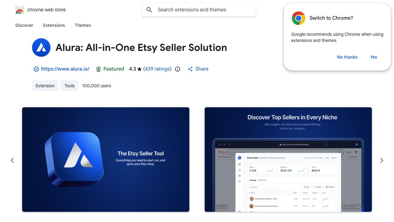 Alura Extension 网站截图