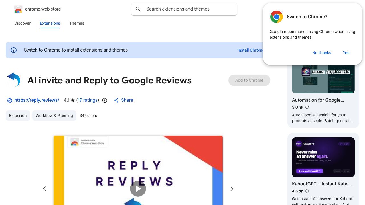 AI Reply to Google Reviews 网站截图