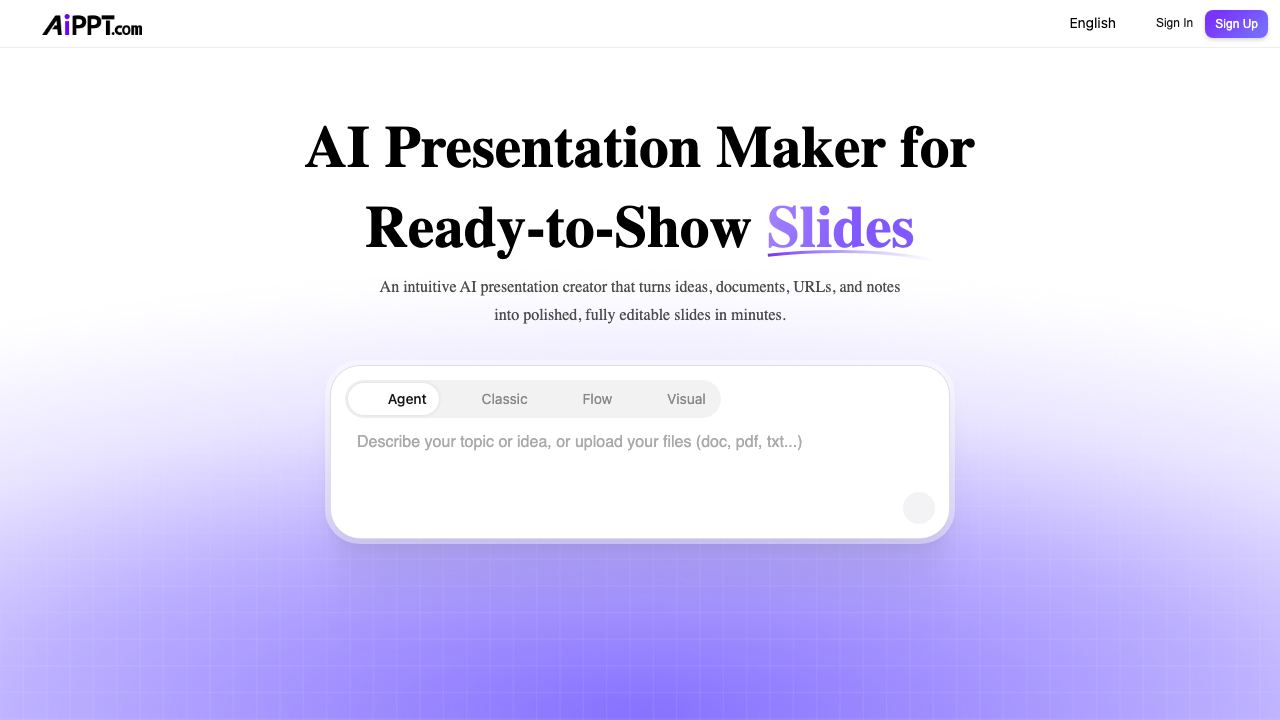 AiPPT website screenshot