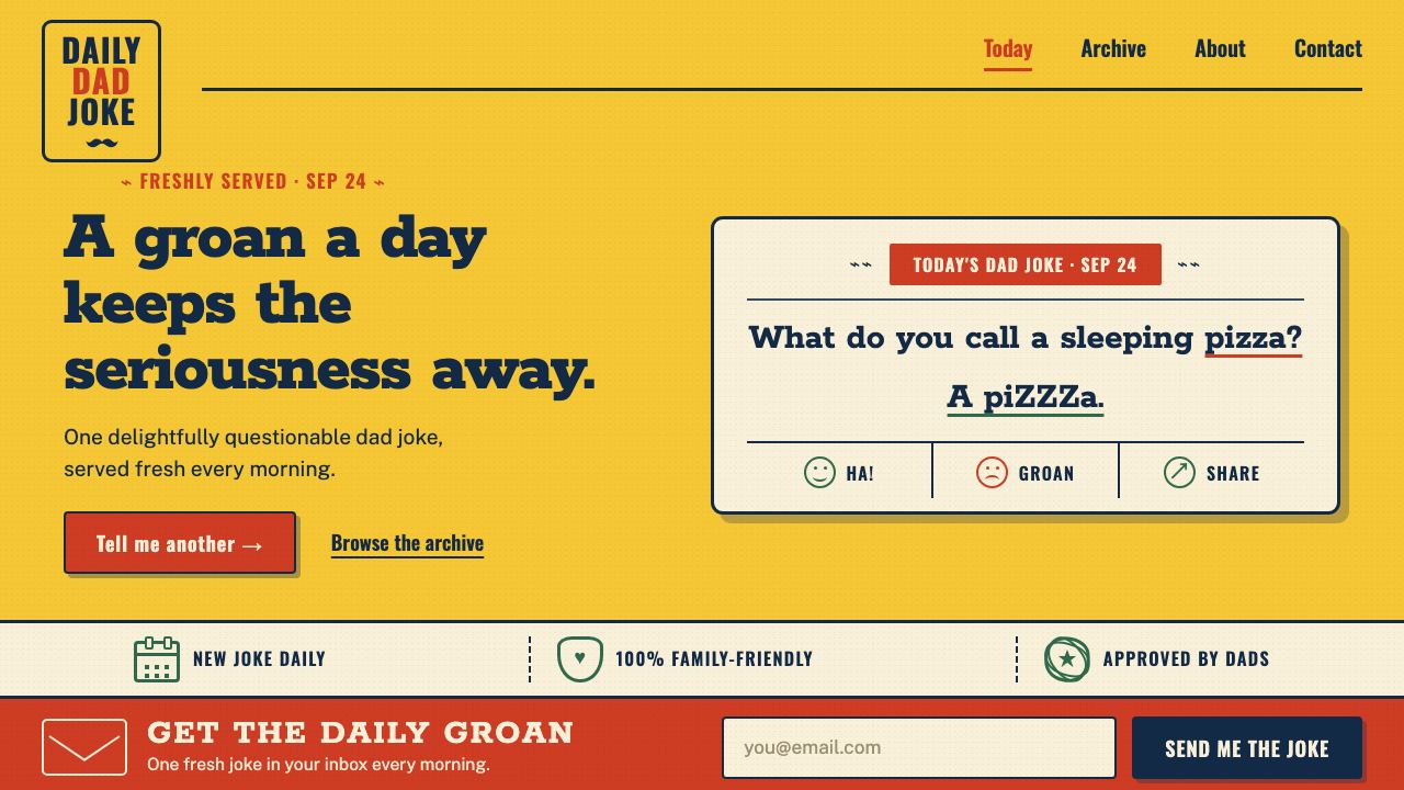 The Daily Dad Joke 网站截图