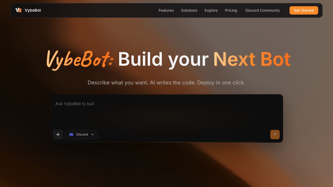 VybeBot website screenshot
