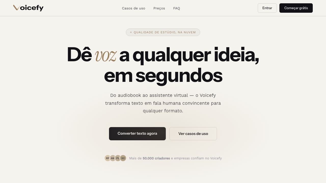 Voicefy website screenshot