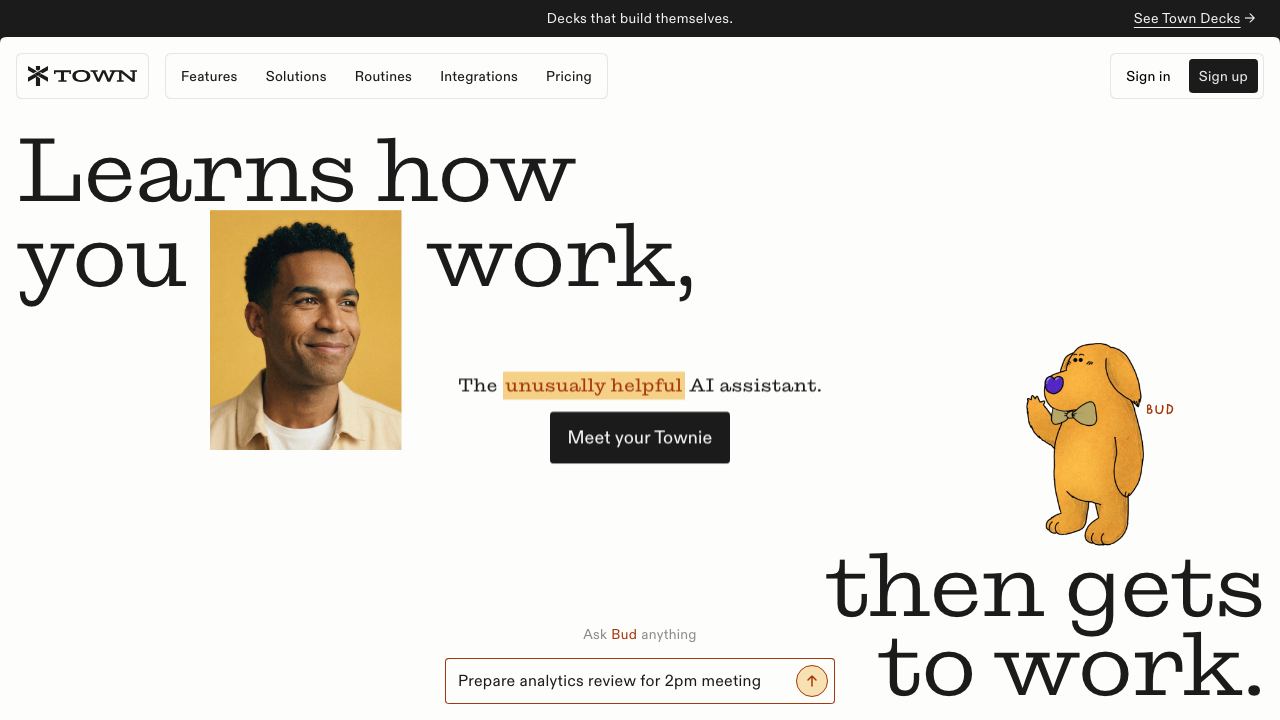 Town website screenshot
