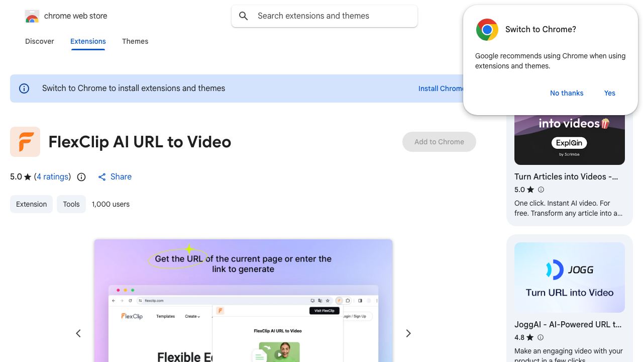AI URL to Video 网站截图