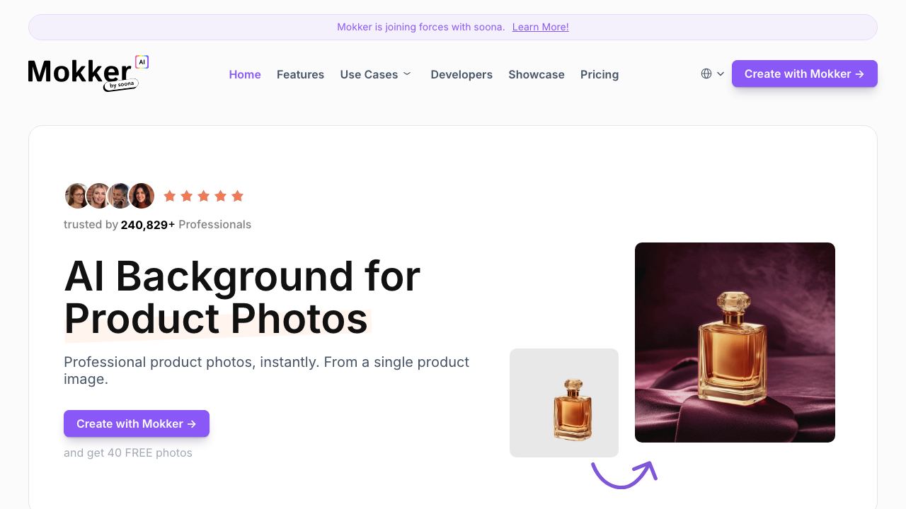 Mokker AI website screenshot