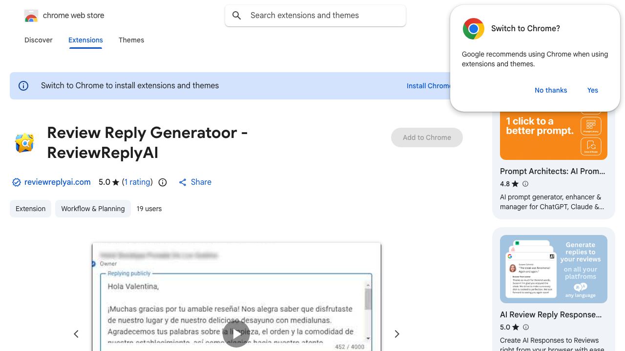 Review Reply AI website screenshot