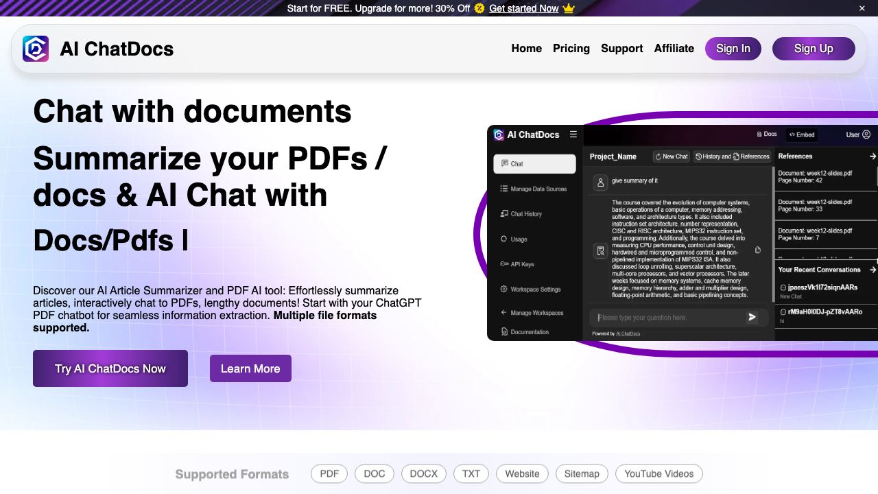 AI ChatDocs 网站截图