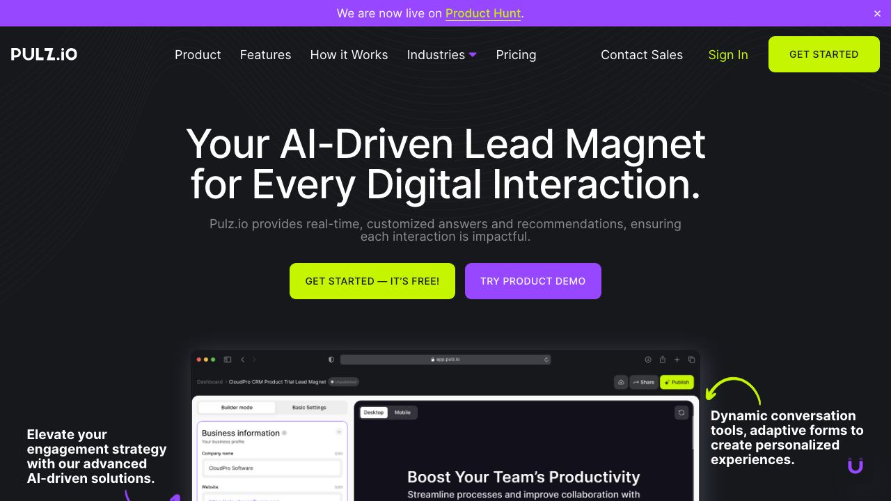 Pulz.io 网站截图