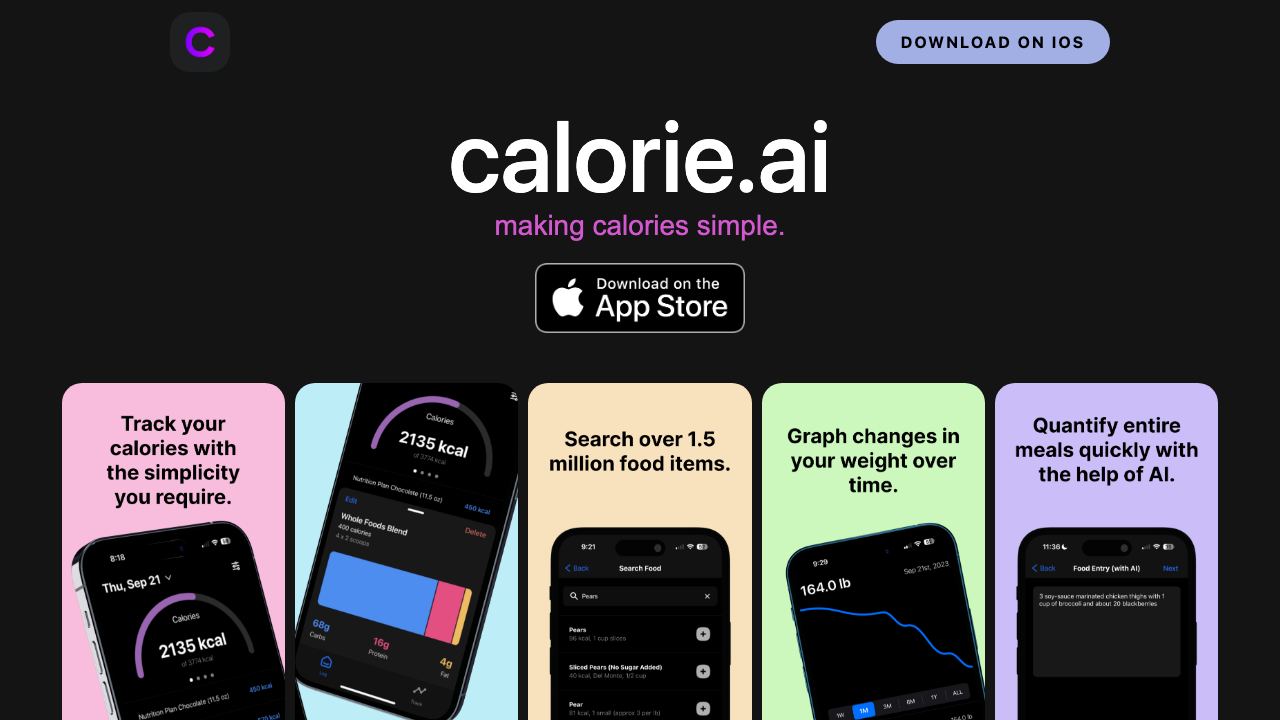 calorie.ai 网站截图