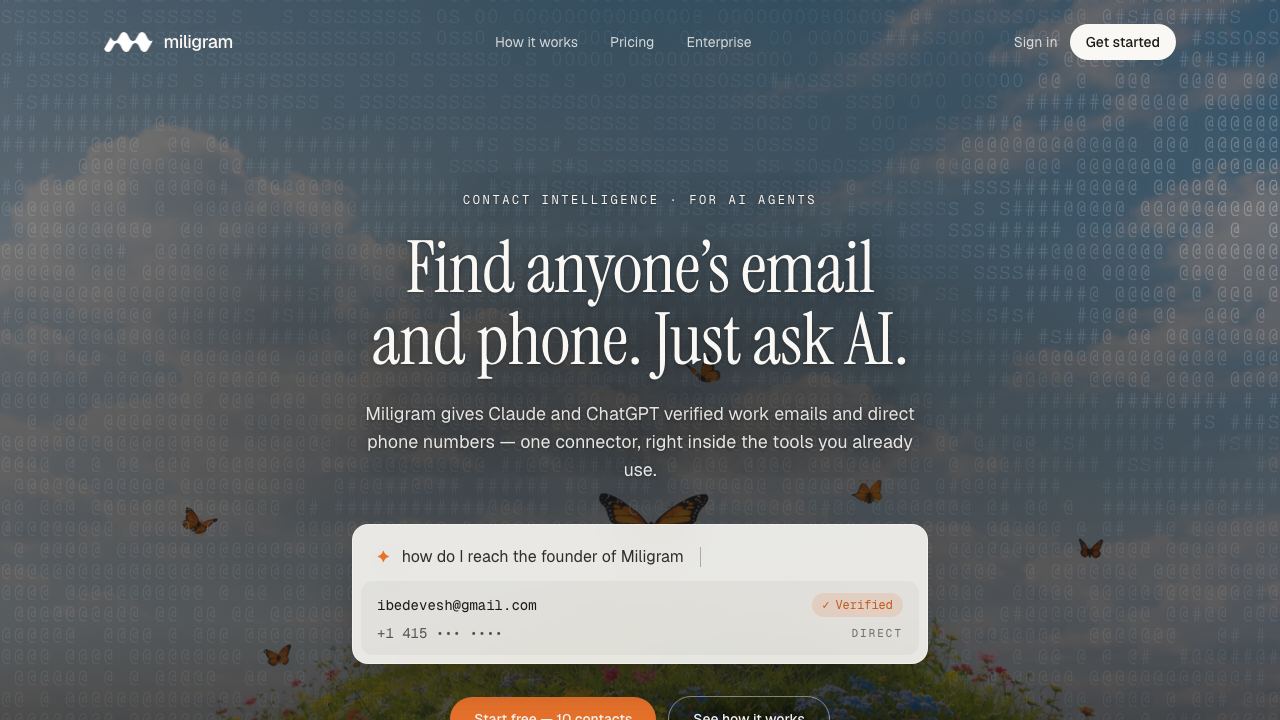 Miligram website screenshot